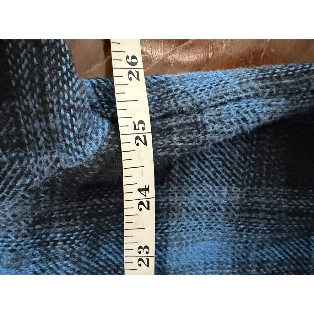Vintage Field & Stream Heavy Flannel Shacket Blue Plaid Corduroy Trim Mens XXL - Picture 3 of 6